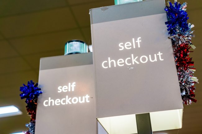 Self Checkout sign in a store self-checkout