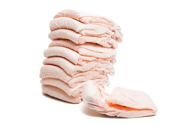 female diapers isolated 10 Items That People Hide Under Other Groceries Out of Embarrassment