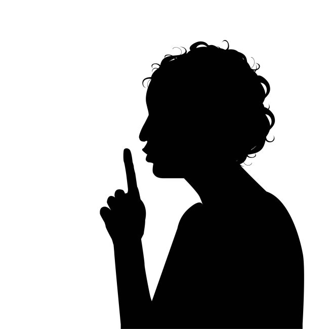 silhouette of woman indicating for silence The 9 Most Secretive Grocery Store Loyalty Programs