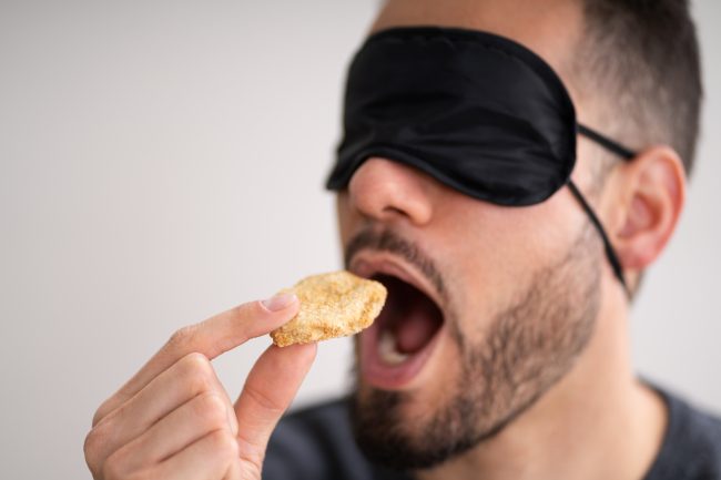Blind Taste. Blindfolded Food Test store brands