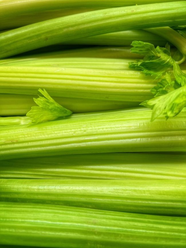 A close-up view of fresh green celery stalks bundled together. Don't Waste Money on Bad Celery — This One Sign Tells You to Put It Back